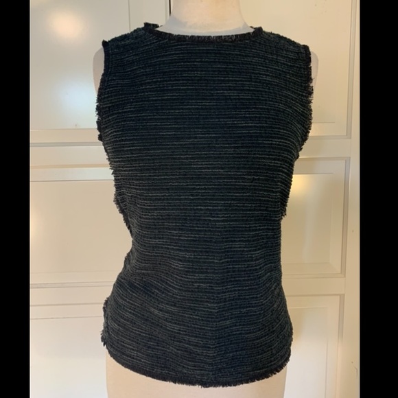 Banana Republic Charcoal and Black Fringe Top - Picture 1 of 6